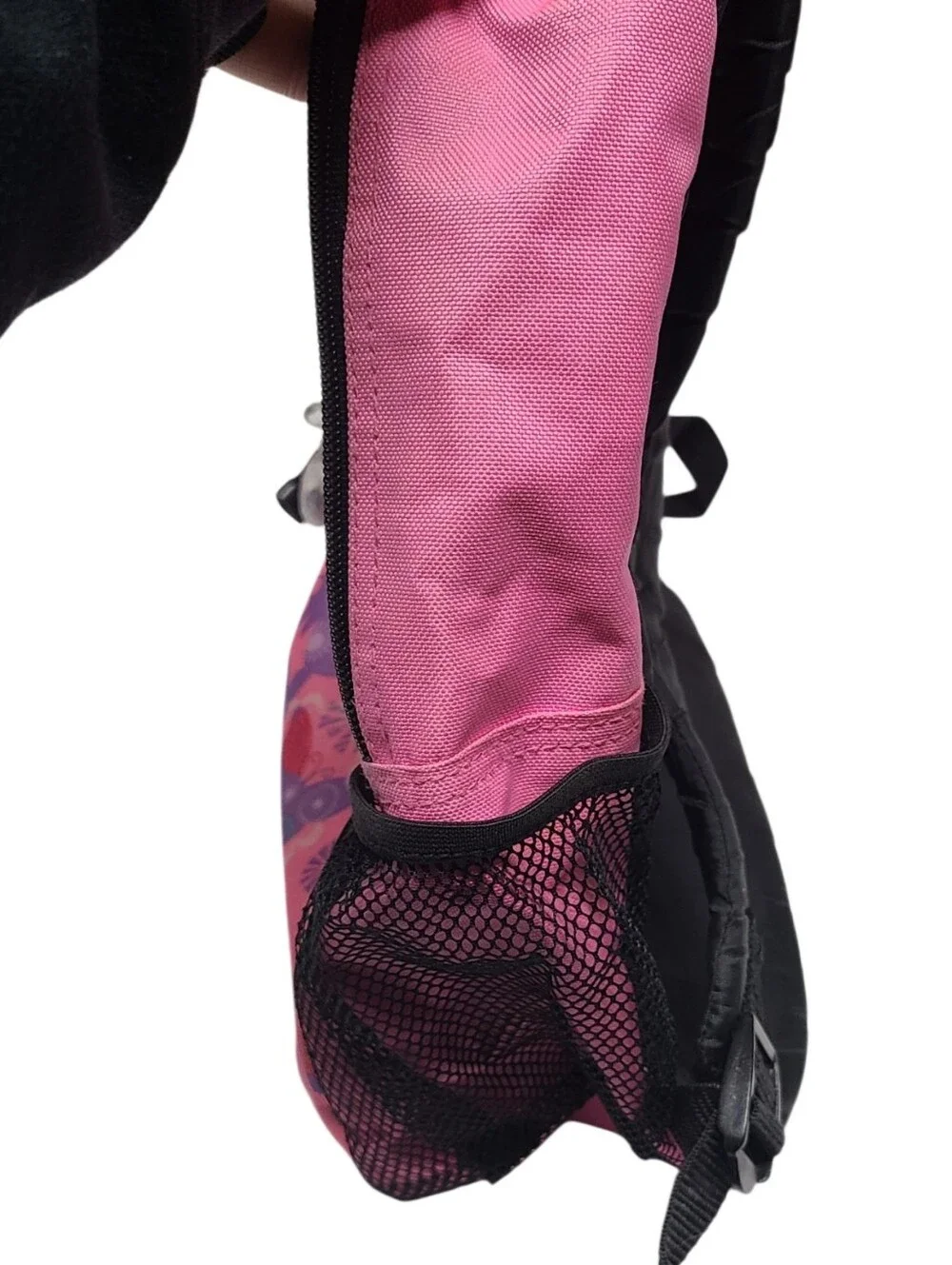 Girls Pink Butterfly Backpack Kids School Bag with Heart Charm & Clear Pocket
